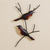 Steel wall art, 'Pair of Sparrows' - Handmade Metal Wall Art of Birds on Branches (image 2) thumbail