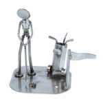 Auto part sculpture, 'Rustic Golf Tourney' - Rustic Golfer Eco Friendly Auto Part Sculpture