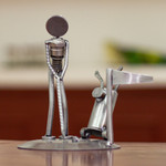 Auto part sculpture, 'Rustic Golf Tourney' - Rustic Golfer Eco Friendly Auto Part Sculpture