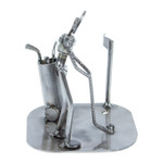 Auto part sculpture, 'Rustic Golf Tourney' - Rustic Golfer Eco Friendly Auto Part Sculpture