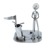 Auto part sculpture, 'Rustic Golf Tourney' - Rustic Golfer Eco Friendly Auto Part Sculpture