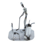 Auto part sculpture, 'Rustic Golf Tourney' - Rustic Golfer Eco Friendly Auto Part Sculpture