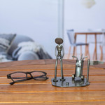 Auto part sculpture, 'Rustic Golf Tourney' - Rustic Golfer Eco Friendly Auto Part Sculpture