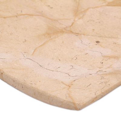 Marble tray, 'Earth's Whisper' - Modern Rectangular Tray in Natural Mexican Marble