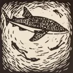'Whale Shark' - Signed 4-Inch Linoleum Block Print of a Whale Shark
