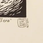 'Whale Shark' - Signed 4-Inch Linoleum Block Print of a Whale Shark