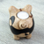 Ceramic tealight holder, 'Pirate Pig' - Handcrafted Ceramic Pig Tealight Holder from Mexico (image 2c) thumbail