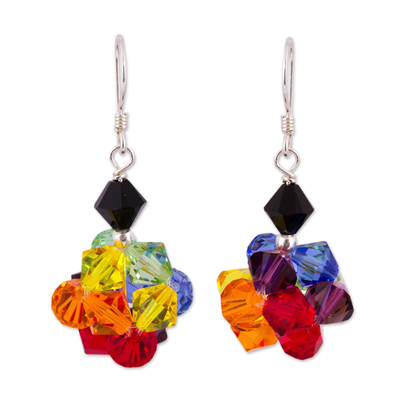 Multicolored Swarovski Crystal Dangle Earrings