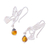 Copal dangle earrings, 'Flight of the Hummingbird' - Copal and Sterling Silver Hummingbird Earrings from Mexico (image 2c) thumbail