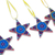Wood alebrije ornaments, 'Alebrije Star' (set of 4) - 3 Artisan Handcrafted Mexican Alebrije Star Ornaments (image 2c) thumbail