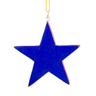 Wood alebrije ornaments, 'Alebrije Star' (set of 4) - 3 Artisan Handcrafted Mexican Alebrije Star Ornaments