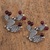 Garnet drop earrings, 'Fruits of My Country' - Garnet Cactus-Shaped Drop Earrings from Mexico (image 2) thumbail