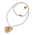 Gold plated cultured pearl pendant necklace, 'Heartfelt Glow' - Gold Plated Cultured Pearl Heart Necklace from Mexico (image 2d) thumbail
