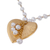 Gold plated cultured pearl pendant necklace, 'Heartfelt Glow' - Gold Plated Cultured Pearl Heart Necklace from Mexico (image 2e) thumbail