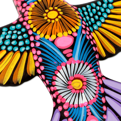Ceramic wall sculptures, 'Flight of Colors' (set of 3) - Three Ceramic Hummingbird Wall Sculptures from Mexico