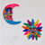 Keramik-Wandkunst Sonne und Mond, (Paar) - Mexikanische handbemalte Keramik-Wandkunst mit Sonne und Mond