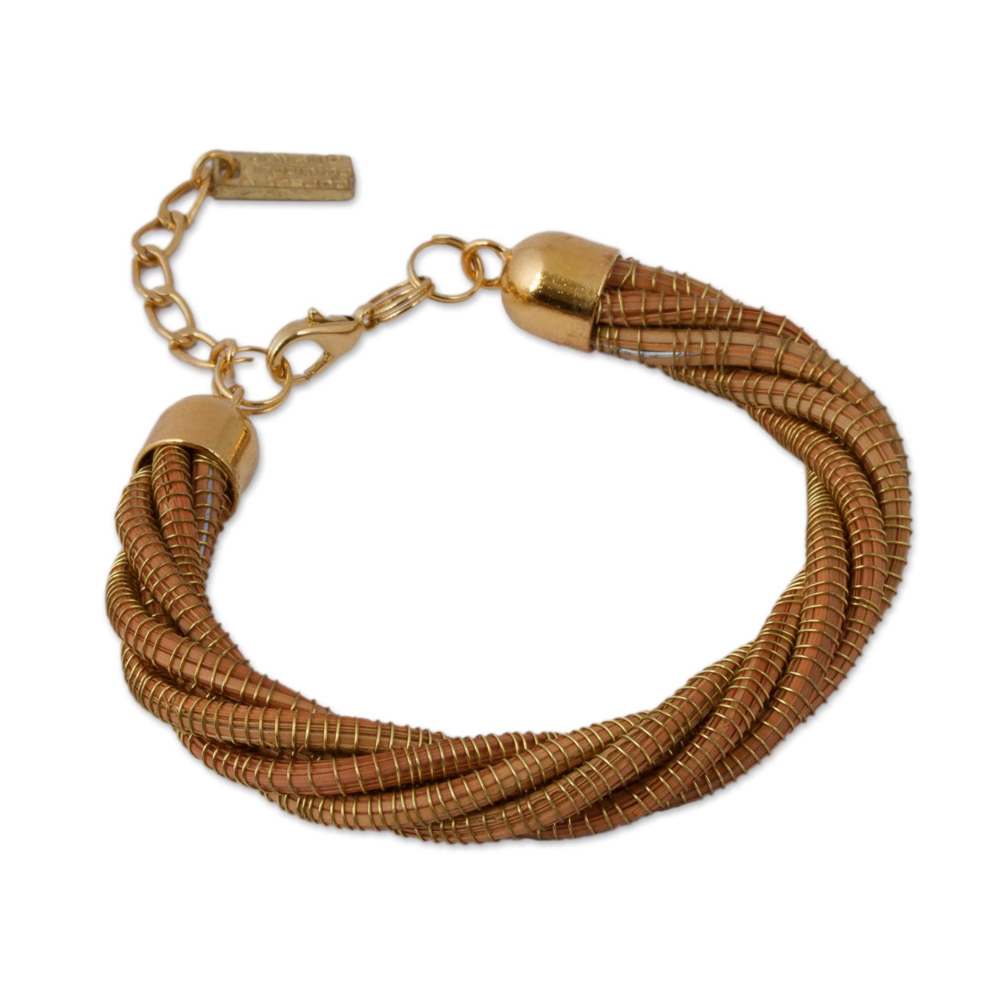 Handcrafted Pine Needle Bracelet with 14k Gold Accents Pine Tree