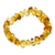 Amber beaded stretch bracelet, 'Honey Stones' - Hand Crafted Amber Bead Stretch Bracelet from Mexico thumbail