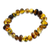 Amber beaded stretch bracelet, 'Honey Stones' - Hand Crafted Amber Bead Stretch Bracelet from Mexico (image 2b) thumbail