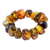 Amber beaded stretch bracelet, 'Honey Stones' - Hand Crafted Amber Bead Stretch Bracelet from Mexico (image 2c) thumbail