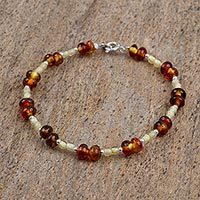 Amber beaded bracelet,