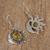 Amber dangle earrings, 'Resplendent Sunset' - Mexican Sterling Silver and Amber Sun Moon Hook Earrings (image 2c) thumbail