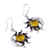 Amber dangle earrings, 'Resplendent Sunset' - Mexican Sterling Silver and Amber Sun Moon Hook Earrings