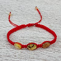 Amber braided bracelet, 'Amber Passion'