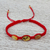 Amber braided bracelet, 'Amber Passion' - Red Nylon Braided Bracelet with Amber Beads from Mexico (image 2) thumbail