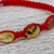 Amber braided bracelet, 'Amber Passion' - Red Nylon Braided Bracelet with Amber Beads from Mexico (image 2c) thumbail