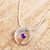 Amethyst pendant necklace, 'Modern Semicircle' - Modern Amethyst Pendant Necklace from Mexico (image 2) thumbail