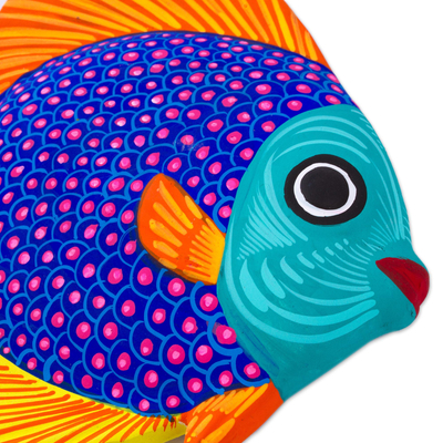 Keramische Wandkunst, 'Fisch des Meeres' (3er-Satz) - Mehrfarbiger keramischer Fisch-Wanddekor aus Mexiko (3er-Satz)