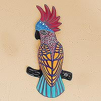 Ceramic wall art, Colorful Cockatoo 