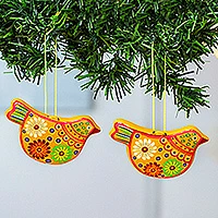 Ceramic ornaments, Marigold Doves (pair)