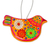 Ceramic ornaments, 'Marigold Doves' (pair) - 2 Yellow Floral Ceramic Peace Dove Ornaments Crafted by Hand (image 2b) thumbail
