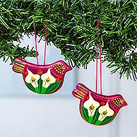 Featured review for Ceramic ornament, Bright Bird Joy (pair)