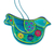 Ceramic ornaments, 'Blue Floral Dove' (pair) - 2 Caribbean Blue Ceramic Handcrafted and Painted Ornaments (image 2b) thumbail