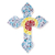 Glass mosaic wall cross, 'Cross of Crystals' - Handcrafted Glass Mosaic Wall Cross from Mexico