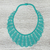 Glass beaded statement necklace, 'Beach Waves' - Handcrafted Turquoise Blue Glass Beaded Statement Necklace (image 2) thumbail