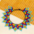 Beaded statement necklace, 'Rainbow Diamonds' - Mexican Handmade Multicolored Beaded Statement Necklace (image 2) thumbail