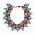 Glass beaded statement necklace, 'Rainbow Diamonds' - Handmade Multicolored Glass Beaded Statement Necklace thumbail