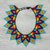 Glass beaded statement necklace, 'Rainbow Diamonds' - Handmade Multicolored Glass Beaded Statement Necklace