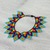 Glass beaded statement necklace, 'Rainbow Diamonds' - Handmade Multicolored Glass Beaded Statement Necklace (image 2c) thumbail
