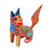 Wood alebrije figurine, 'Loco Lobo' - Multicolored Wolf Alebrije Figurine Handmade in Mexico thumbail