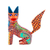 Wood alebrije figurine, 'Loco Lobo' - Multicolored Wolf Alebrije Figurine Handmade in Mexico (image 2e) thumbail