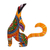 Alebrije-Figur aus Holz - Mehrfarbige Kopalholz-Alebrije-Figur mit heulendem Kojoten