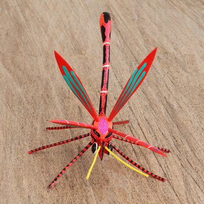 Oaxacan Art Dragonfly Sculpture Dragonfly /& Rose Ceramic Figurine Handmade Mexican Folk Art