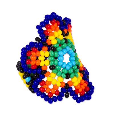 Glass Beaded Floral Cocktail Ring from Mexico
