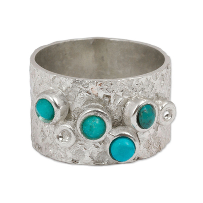 Sterling Silver and Turquoise Band Ring from Mexico
