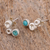 Turquoise stud earrings, 'Silver Bubbles' - Turquoise and Sterling Silver Stud Earrings from Mexico thumbail